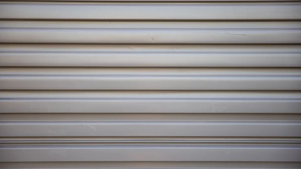 Close view of a ribbed metal roofing profile